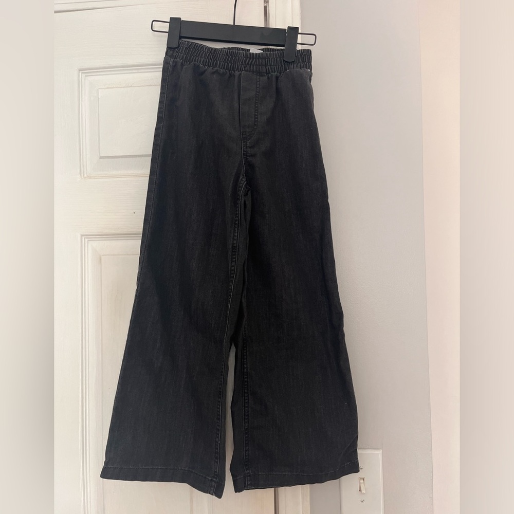 H&M Kids Wide Leg Jeans Denim Black Grey Size 7, 7/8